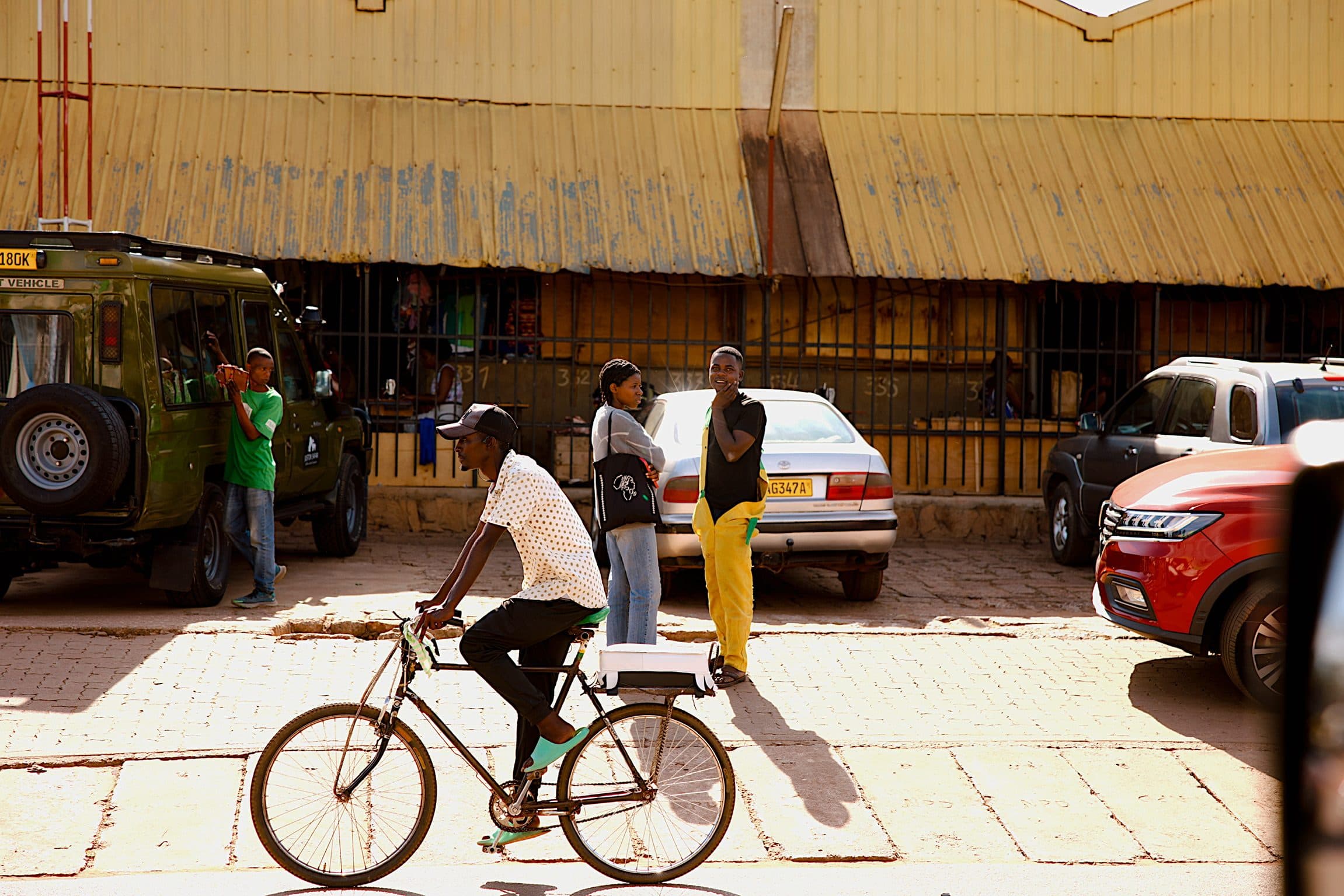 Cyclist on a Kigali street