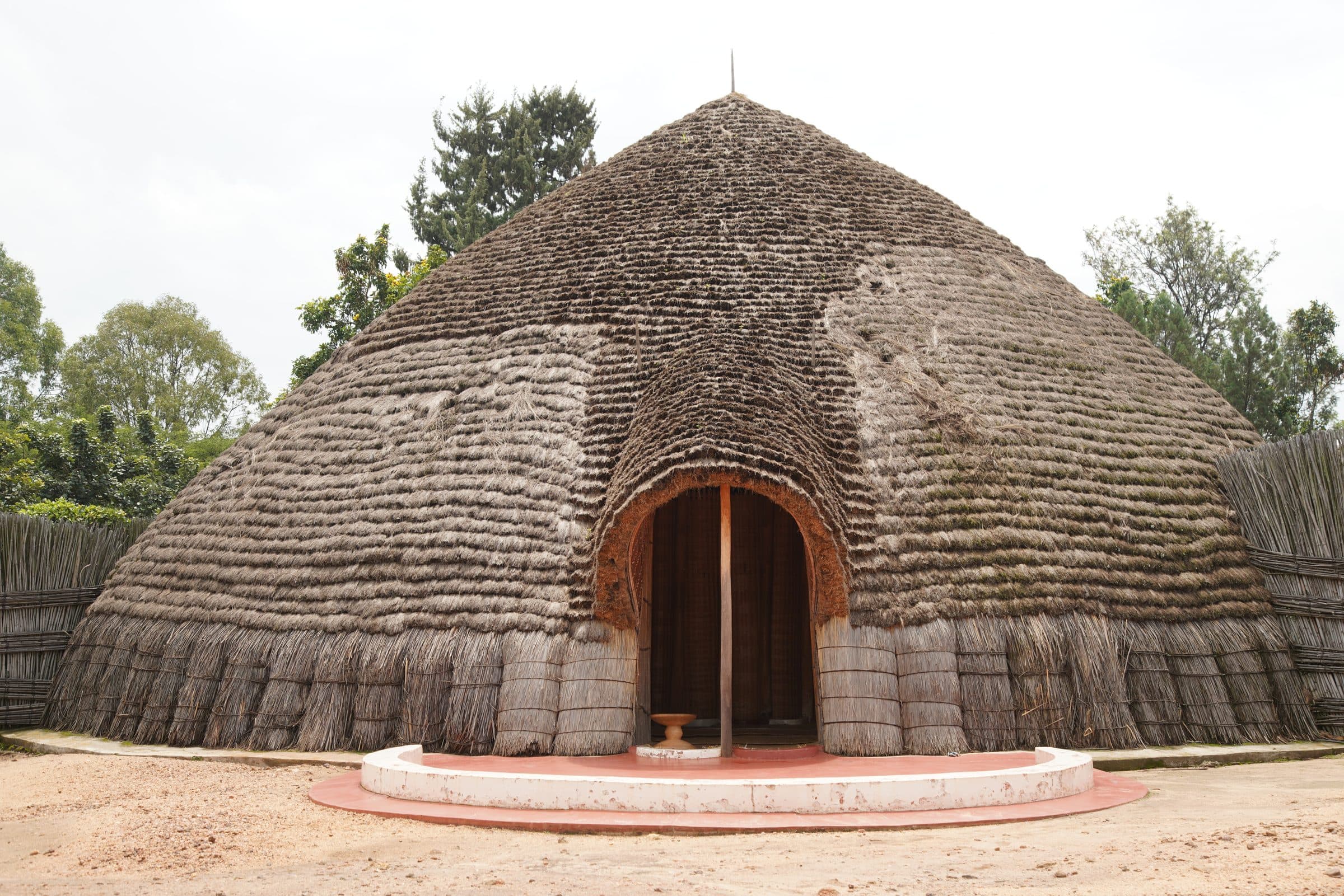 The reconstructed royal palace at Nyanza