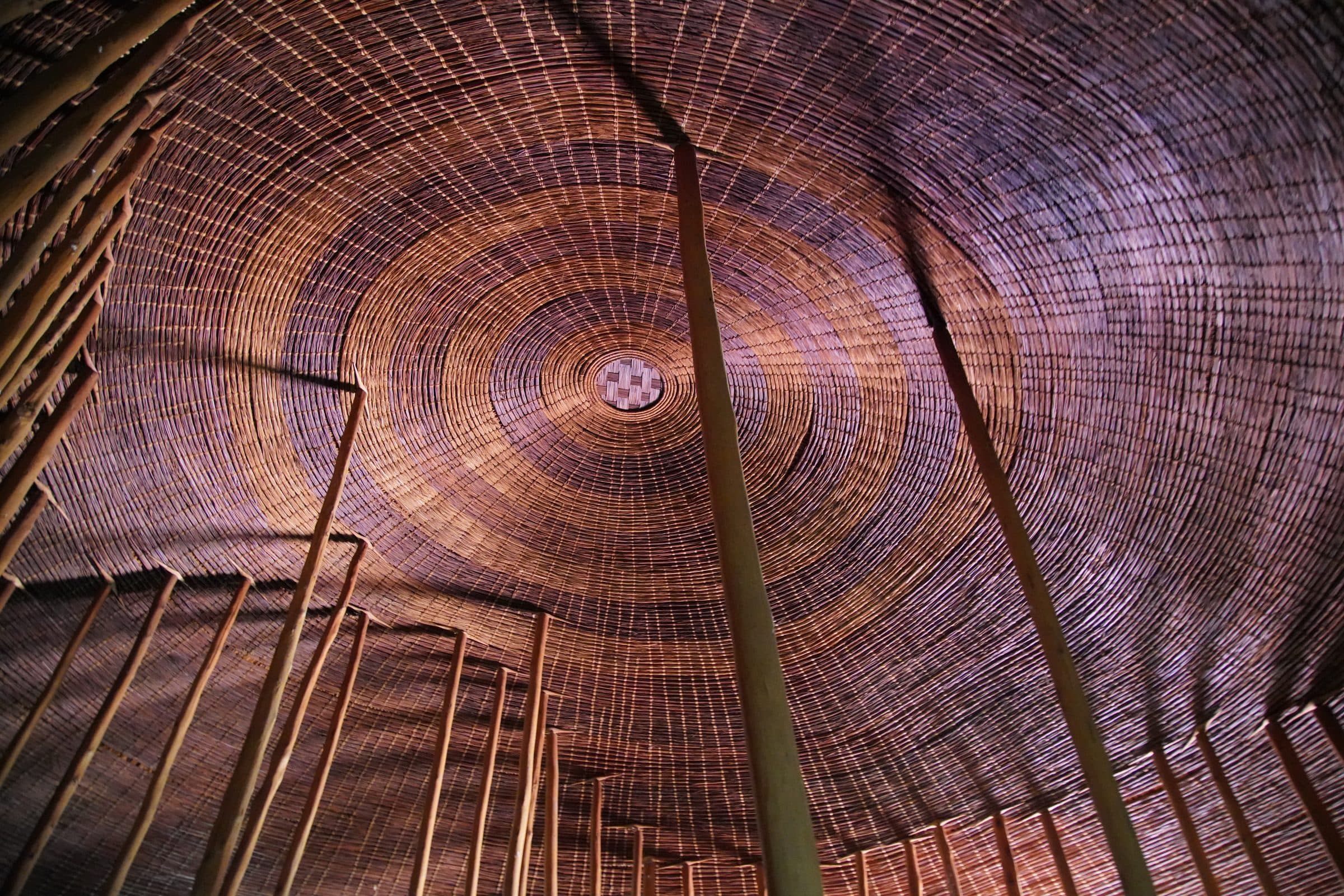 Woven ceiling inside the royal palace